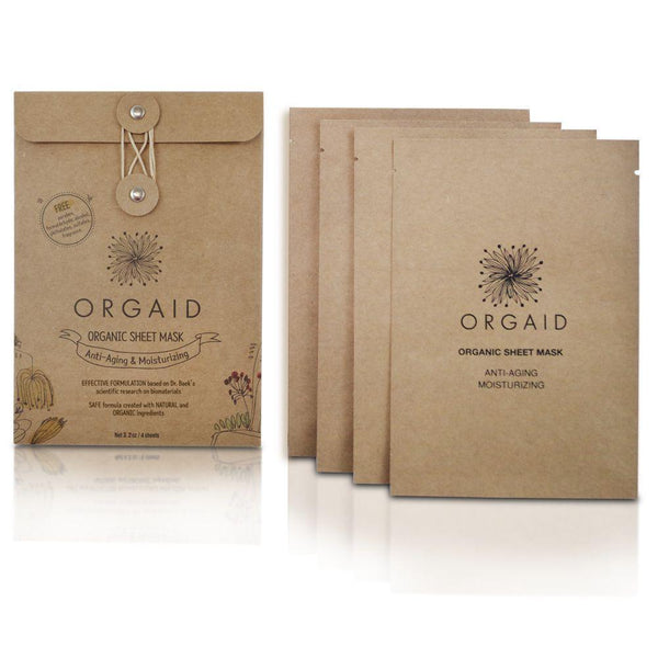 Orgaid Organic Sheet Mask ANTI-AGING & MOISTURIZING -  4 PACK